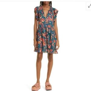 Ulla Johnson Teal and Coral Coverup